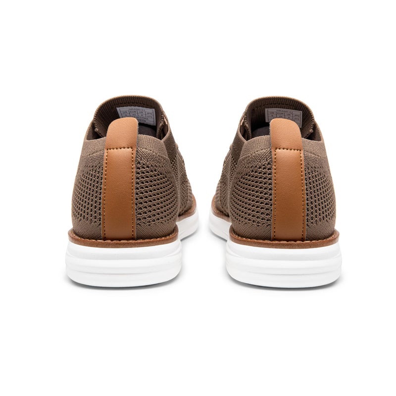 Bruno Marc Men's KnitFlex Breeze Mesh Sneakers Oxfords Lace-Up Lightweight Casual Walking Shoes,Size 12,Light/Brown,GRAND-01 - Image 4